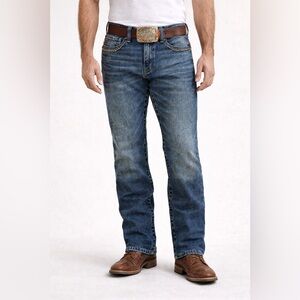 Ariat Men’s Slim Fit Straight Leg Blue Denim Jeans Size 32x32